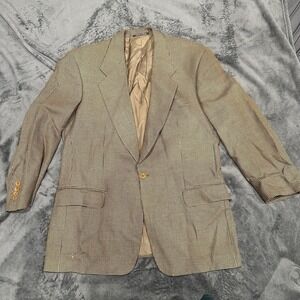 Lubiam Blazer Sports Coat Jacket Men's‎ 50R Wool/Silk Plaid Made In Italy